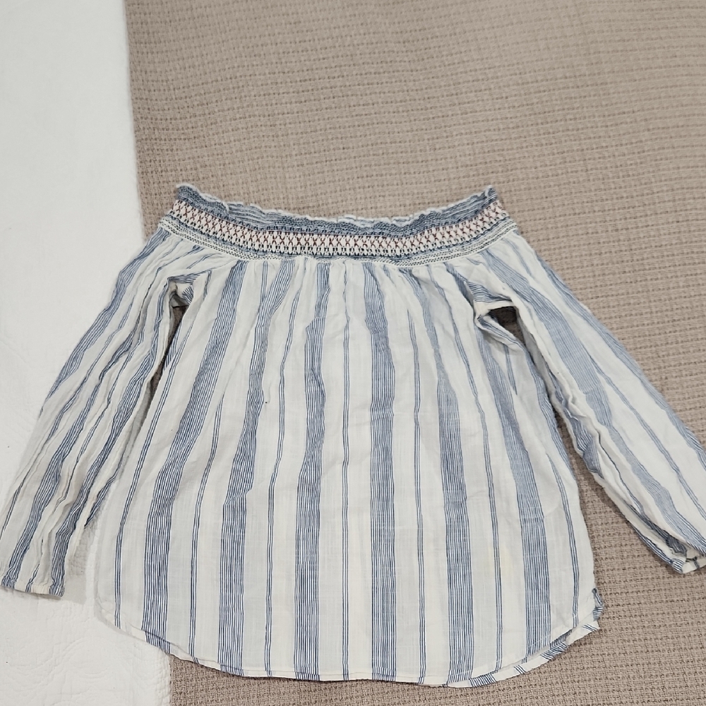 Abercrombie & Fitch Striped Off Shoulder Blouse